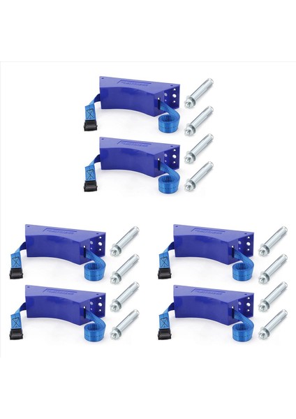 6pcs Propan Tank Tutucu Silindir Duvarı Monte Braket Gaz Silindir Braketi Dayanıklı Abs Gaz Silindiri Vidalar Mavisi (Yurt Dışından)
