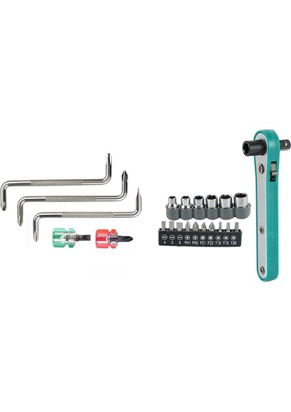 1 Set Vanadyum Çelik Anahtar Sürücüsü Seti Torx Tornavida Seti ve 1 Set Z Şekilli Tornavida Manyetik Yuvalı Phillips Seti (Yurt Dışından)