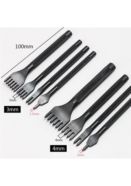8pcs 3mm 4mm 1/2/4 Prongs Inç Kesme Keski Deri El Sanatları Aletleri Delik Döküm Dikişli Dikişli Deri Deri Delik Puncher (Yurt Dışından) modelleri