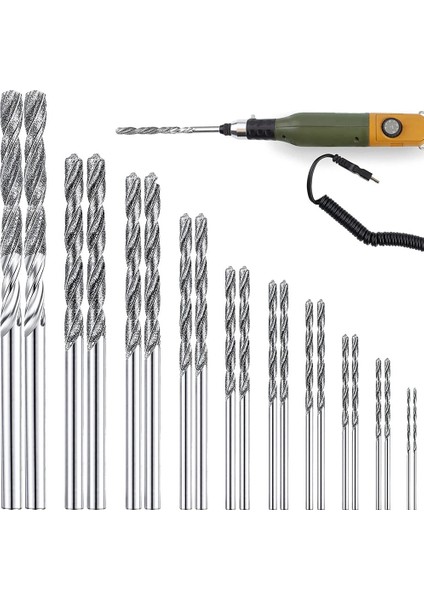 20 Adet Elmas Matkap Bitleri Seti Bükülme Elmas Ucu Matkap Biti Ağır Hizmet Tipi Mini Elmas Matkap Biti Cam Karo Takı Için Set (Yurt Dışından)