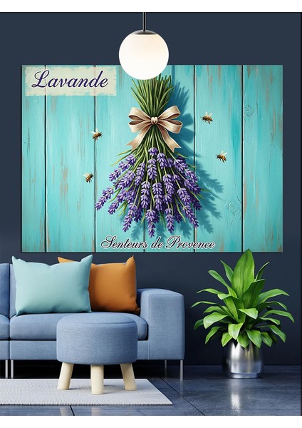 Lavanta Çiçekleri Rustik Ahşap Dekoratif Kanvas - Mdf Ahşap Tablo fiyatları