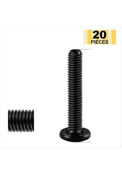 M6 x 35MM 20PCS Düz Kafa Altıgen Soket Kapakları M6 Vida Cıvataları 304 Paslanmaz Çelik Mobilya Cıvataları Tam Iplik Hex Anahtarı (Yurt Dışından) fiyatları