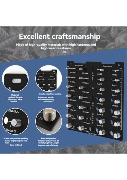 Iplik Dama Cıvata Tanımlayıcı Kartı Cıvata ve Vida Boyutu Iplik Göstergesi Somun ve Cıvata Tanımlayıcı Standardı ve Metrik (Yurt Dışından) modelleri