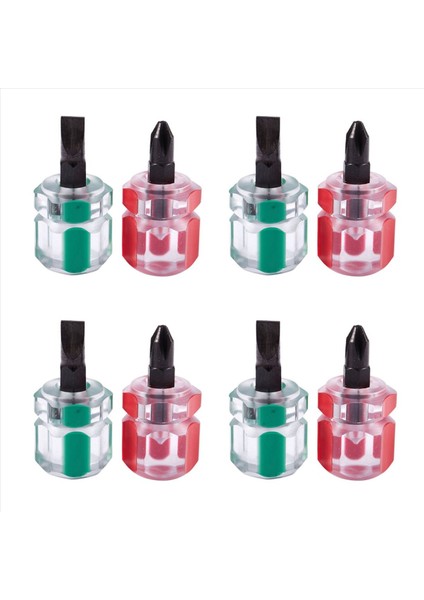8 Pcs Düz Phillips Tornavida Mini Vida Kısa Küçük Bölünmüş Onarım Araçları Kit Set Yeşil+Kırmızı (Yurt Dışından)