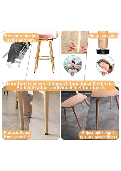 1/4 Inç Iplik Tesviye Ayakları 16 Adet T-Futatası ile 16 Adet Mobilya Tesviye Ayarlanabilir Mobilya Ayakları Dişli Vida Içinde (Yurt Dışından) modelleri