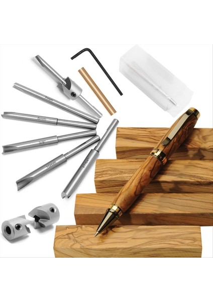 Kalem Fabrikası Seti Kalem Kitleri Için Namlu Düzeltici Sistemi 7mm 8mm 3/8 Inç 27/64 Inç 10MM Pilot Şaftlar Ahşap Kalem Kitleri (Yurt Dışından)
