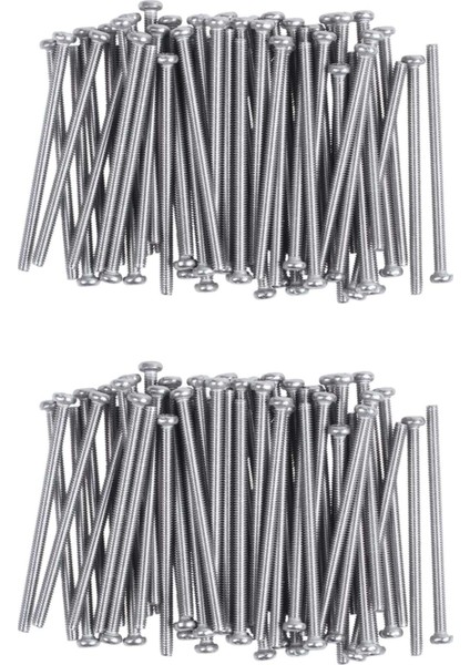 M2 5 x 40MM 304 Paslanmaz Çelik Phillips Yuvarlak Kafa Vidaları Cıvata 120PCS (Yurt Dışından)