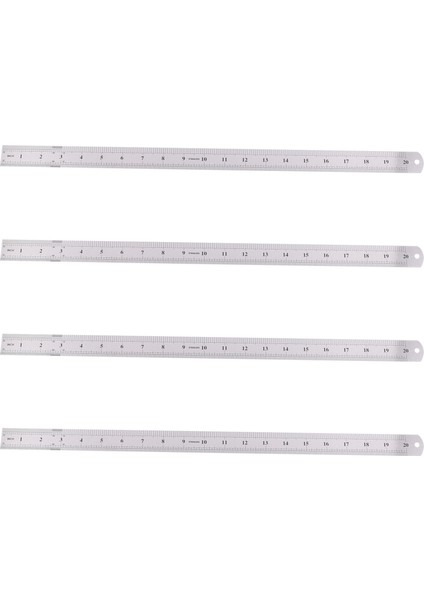 4x Groove Sağ Paslanmaz Çelik Metrik Cetvel 50 cm Paslanmaz Metrik Cetvel (Yurt Dışından)