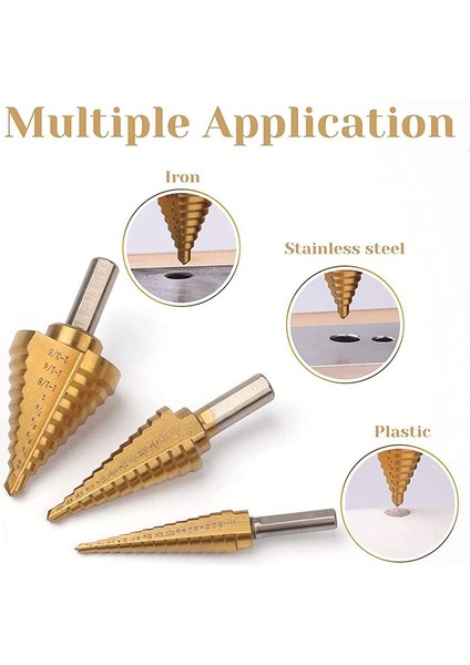 6 Adet Adım Matkap Bit Seti Titanyum Hss Unibit Matkap Bitleri 1/8 Inçten 1-3/8 Inç Artışla Bitler ve Merkez Punch (Yurt Dışından) modelleri