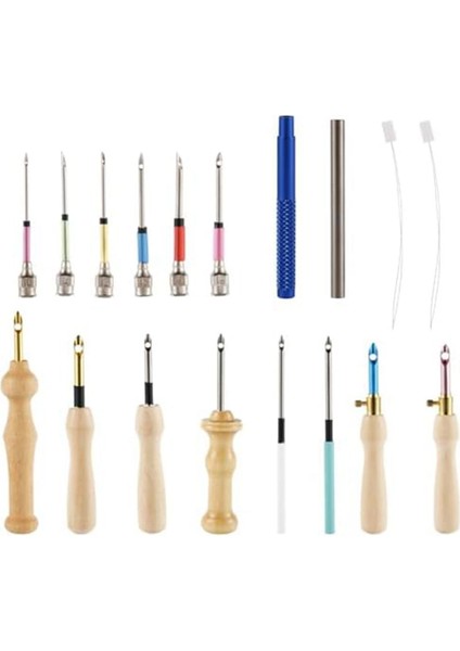 Yumruk Iğne Kiti Ayarlanabilir Ahşap Yumruk Iğne Seti Yumruk Yumruk Iğne Starter Kiti Çocuklar Için Yetişkinler Yeni Başlayanlar (Yurt Dışından)