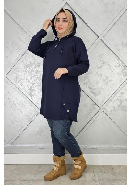 Kadın Çıt Çıtlı Kapüşonlu Tesettür Tunik fiyatları