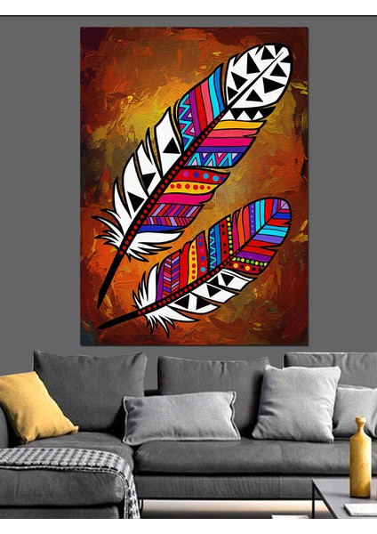 Tüyler Tüy Desenli Sanat Dekoratif Kanvas - Mdf Ahşap Tablo modelleri