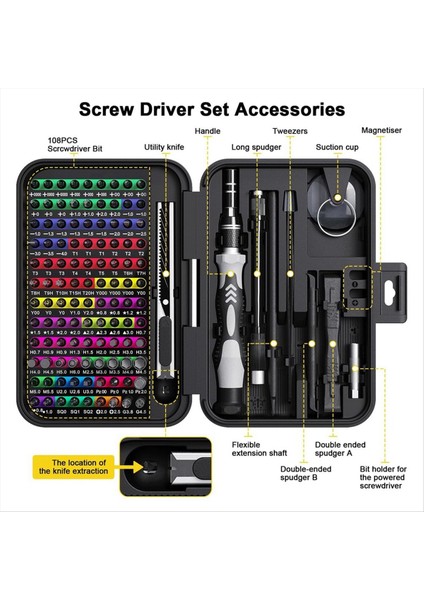 Renk Kodlu Tanımlamalı Hassas Tornavida Seti 1 Mini Manyetik Onarım Alet Kitlerinde 132 Saklama Kutusu (Yurt Dışından) modelleri