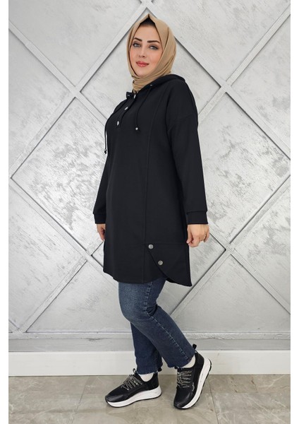Kadın Çıt Çıtlı Kapüşonlu Tesettür Tunik