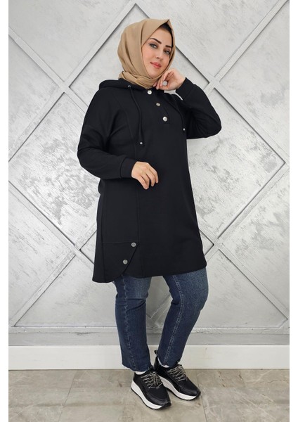 Kadın Çıt Çıtlı Kapüşonlu Tesettür Tunik fiyatları