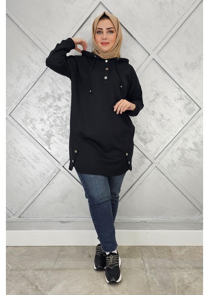 Kadın Çıt Çıtlı Kapüşonlu Tesettür Tunik modelleri