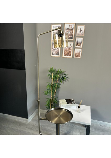 Lille Bal Rengi Cam Eskitme Gövde Lambader Düz Tepsili Modern Metal Zemin Lambası modelleri