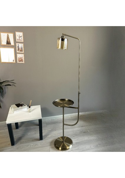 Lille Bal Rengi Cam Eskitme Gövde Lambader Düz Tepsili Modern Metal Zemin Lambası fırsatları