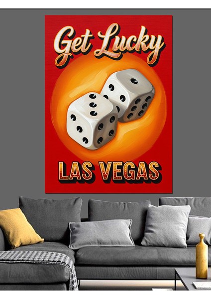 Las Vegas Kumar Retro Poster Dekoratif Kanvas - Mdf Ahşap Tablo