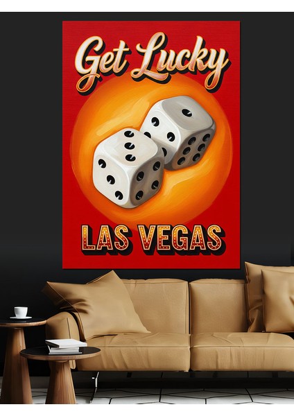 Las Vegas Kumar Retro Poster Dekoratif Kanvas - Mdf Ahşap Tablo modelleri