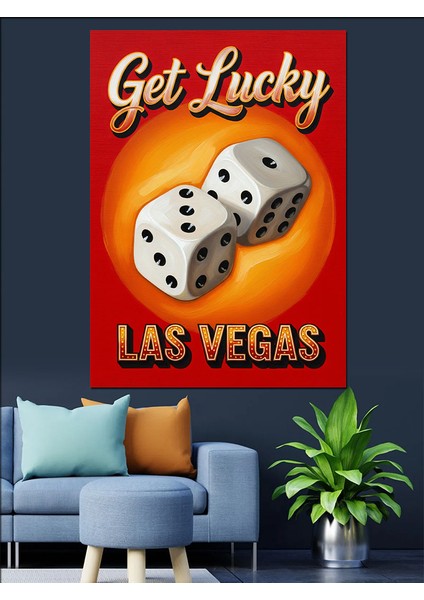 Las Vegas Kumar Retro Poster Dekoratif Kanvas - Mdf Ahşap Tablo fırsatları