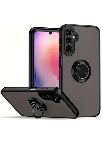 Samsung Galaxy A17 5g Kılıf Arkası Buz Tasarımlı ve Yüzüklü Kenarları Renkli Şık Montreal Yüzüklü Silikon Kapak