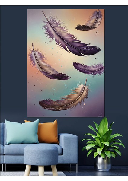 Uçan Tüyler Sanat Çizim Dekoratif Kanvas - Mdf Ahşap Tablo fiyatları