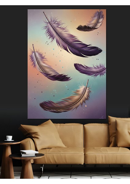 Uçan Tüyler Sanat Çizim Dekoratif Kanvas - Mdf Ahşap Tablo modelleri