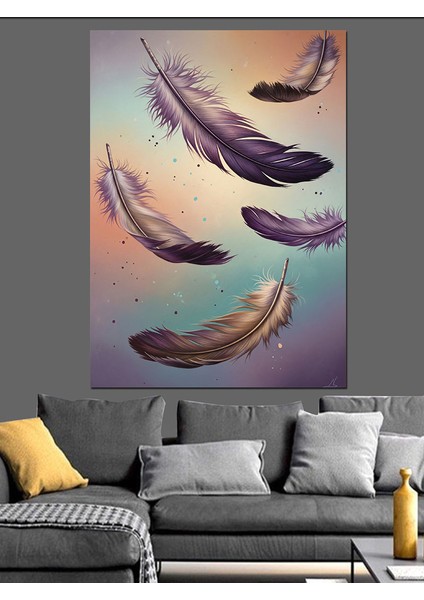 Uçan Tüyler Sanat Çizim Dekoratif Kanvas - Mdf Ahşap Tablo indirimleri