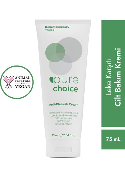 Leke Karşıtı Cilt Bakım Kremi 75 ml (%10 Niacinamide + %5 Vitamin C + %2 Alpha Arbutin)