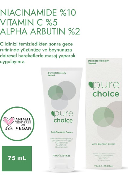 Leke Karşıtı Cilt Bakım Kremi 75 ml (%10 Niacinamide + %5 Vitamin C + %2 Alpha Arbutin) fırsatları