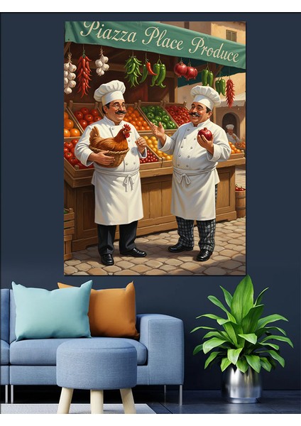 Aşçılar Mutfak Hiyerarşi Şef Dekoratif Kanvas - Mdf Ahşap Tablo fiyatları