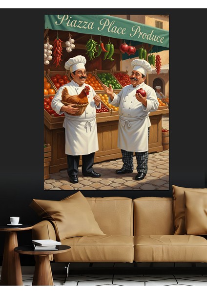 Aşçılar Mutfak Hiyerarşi Şef Dekoratif Kanvas - Mdf Ahşap Tablo modelleri