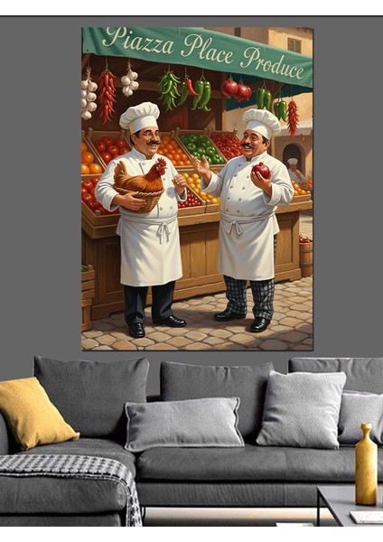 Aşçılar Mutfak Hiyerarşi Şef Dekoratif Kanvas - Mdf Ahşap Tablo indirimleri