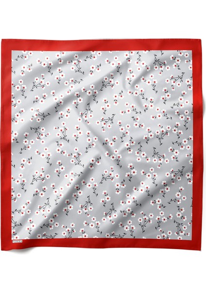 Papatya Desenli Bandana Fular