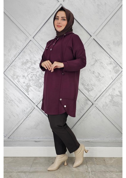 Kadın Çıt Çıtlı Kapüşonlu Tesettür Tunik fiyatları