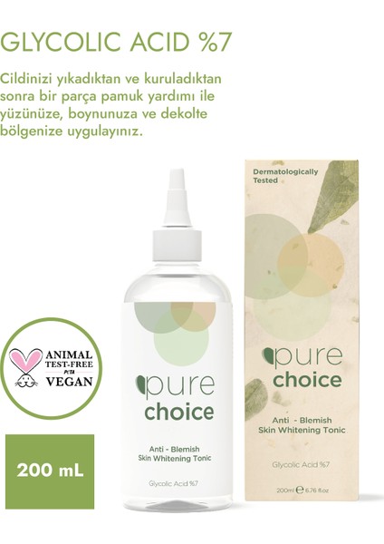 Leke Karşıtı Cilt Beyazlatıcı Tonik 200ML Glycolic Acid %7) fırsatları