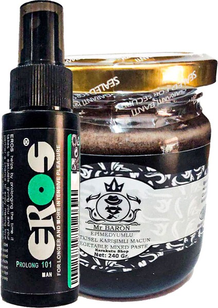 PROF101 Büyük Boy Time Stop Sprey 60ML + Msterbaron Erkeklere Özel 240 gr