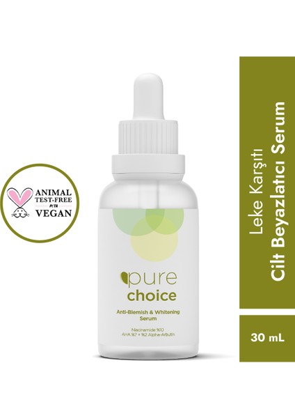 Leke Karşıtı Cilt Beyazlatıcı Serum 30 ml (Niacinamide %10 + Aha%7 + Alpha Arbutin%2)
