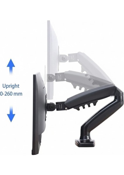 NB F80 17-30 İnç Uyumlu Amortisörlü Masaüstü Monitör Tutucu Tek Kol Standı (Tam Hareketli) modelleri