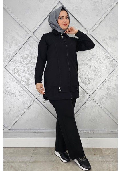 Kadın Fermuarlı Çıt Çıtlı Tesettür Takım