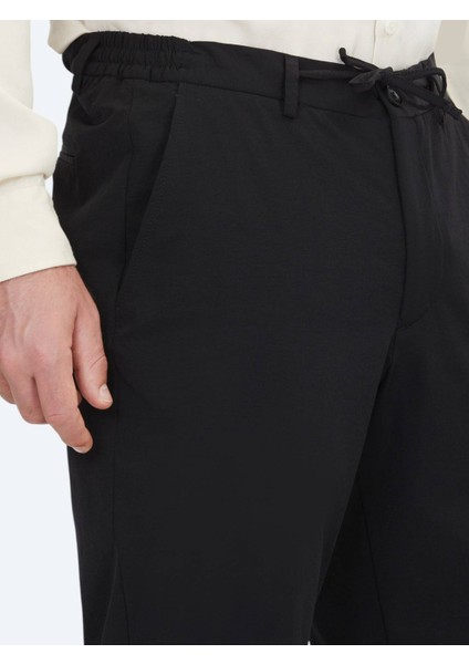 Siyah Dokuma Jogging Fit Casual Pantolon modelleri