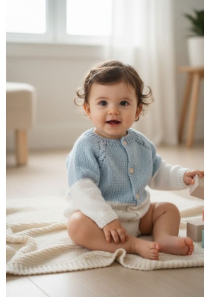 1-2 Yaş Örgü Erkek Bebek Hırkası