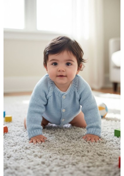 1-2 Yaş Örgü Erkek Bebek Hırkası