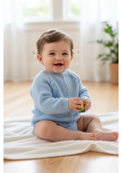 1-2 Yaş Örgü Erkek Bebek Hırkası