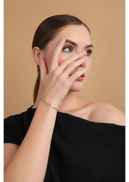 Işıltı Kavis Altın Bileklik 18-20 cm