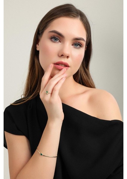 Balık Sırtı Bileklik Green Opal Taşlı 17+3 cm En 3 mm fiyatları