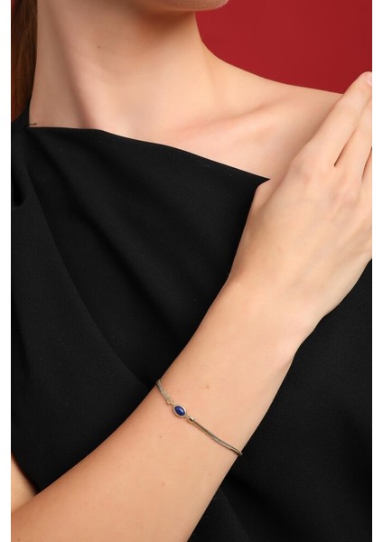 Balık Sırtı Bileklik Blur Opal Taşlı 17+3 cm En 3 mm