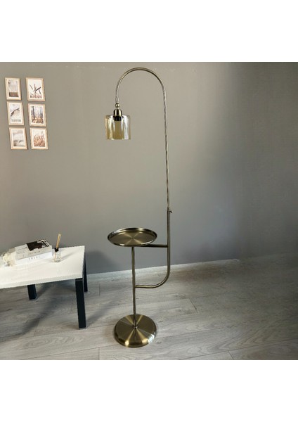 Lille Bal Rengi Cam Eskitme Gövde Lambader Tepsili Hareketli Başlık Modern Metal Zemin Lambası fiyatları