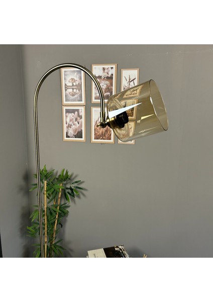 Lille Bal Rengi Cam Eskitme Gövde Lambader Tepsili Hareketli Başlık Modern Metal Zemin Lambası modelleri